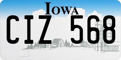 IA license plate CIZ568