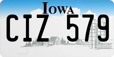 IA license plate CIZ579