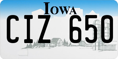 IA license plate CIZ650