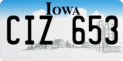 IA license plate CIZ653