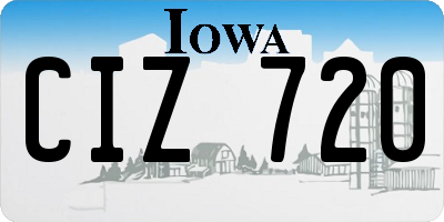 IA license plate CIZ720
