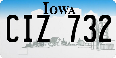 IA license plate CIZ732