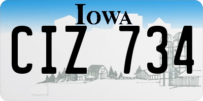 IA license plate CIZ734