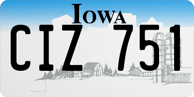 IA license plate CIZ751