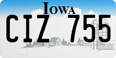 IA license plate CIZ755