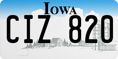 IA license plate CIZ820