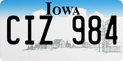 IA license plate CIZ984
