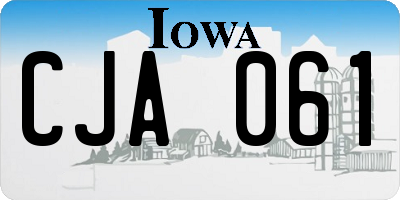 IA license plate CJA061