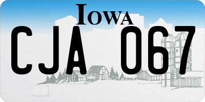 IA license plate CJA067