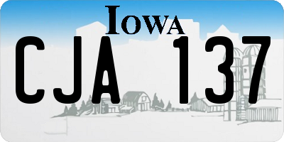 IA license plate CJA137