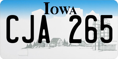 IA license plate CJA265