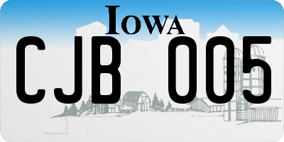 IA license plate CJB005