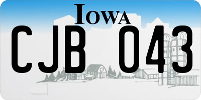 IA license plate CJB043