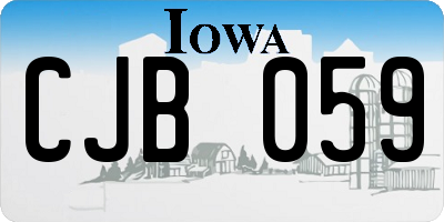 IA license plate CJB059