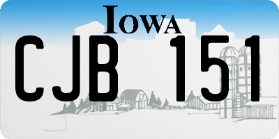IA license plate CJB151