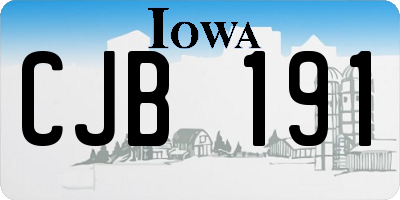 IA license plate CJB191