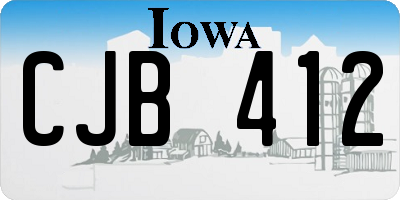 IA license plate CJB412