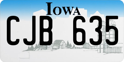 IA license plate CJB635