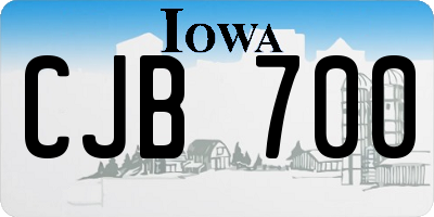 IA license plate CJB700