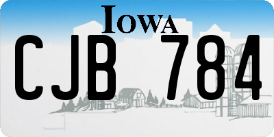 IA license plate CJB784