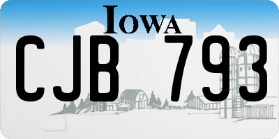 IA license plate CJB793