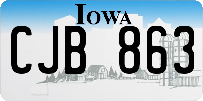 IA license plate CJB863
