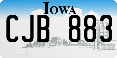 IA license plate CJB883