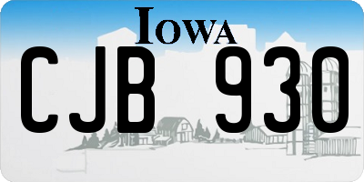 IA license plate CJB930