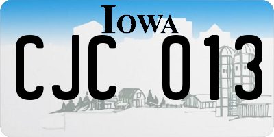 IA license plate CJC013
