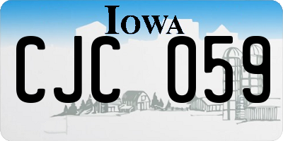 IA license plate CJC059