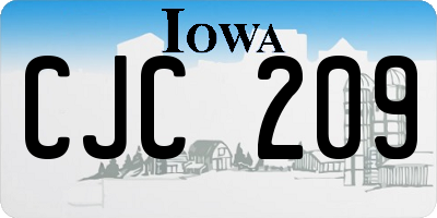 IA license plate CJC209
