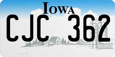 IA license plate CJC362