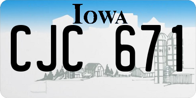 IA license plate CJC671