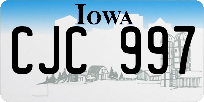 IA license plate CJC997
