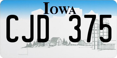 IA license plate CJD375