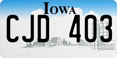 IA license plate CJD403