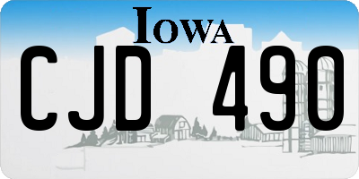 IA license plate CJD490
