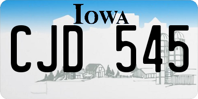 IA license plate CJD545