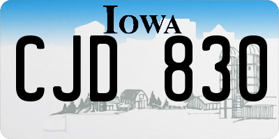 IA license plate CJD830