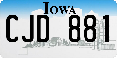 IA license plate CJD881