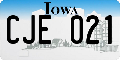 IA license plate CJE021