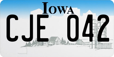 IA license plate CJE042