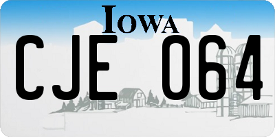 IA license plate CJE064
