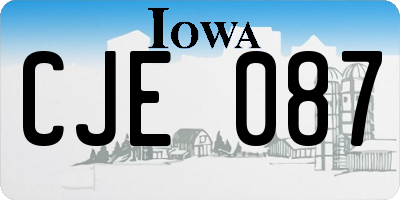 IA license plate CJE087
