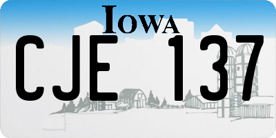 IA license plate CJE137