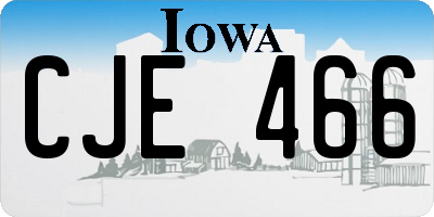 IA license plate CJE466