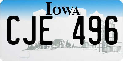 IA license plate CJE496
