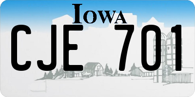 IA license plate CJE701