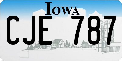 IA license plate CJE787