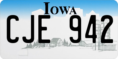 IA license plate CJE942